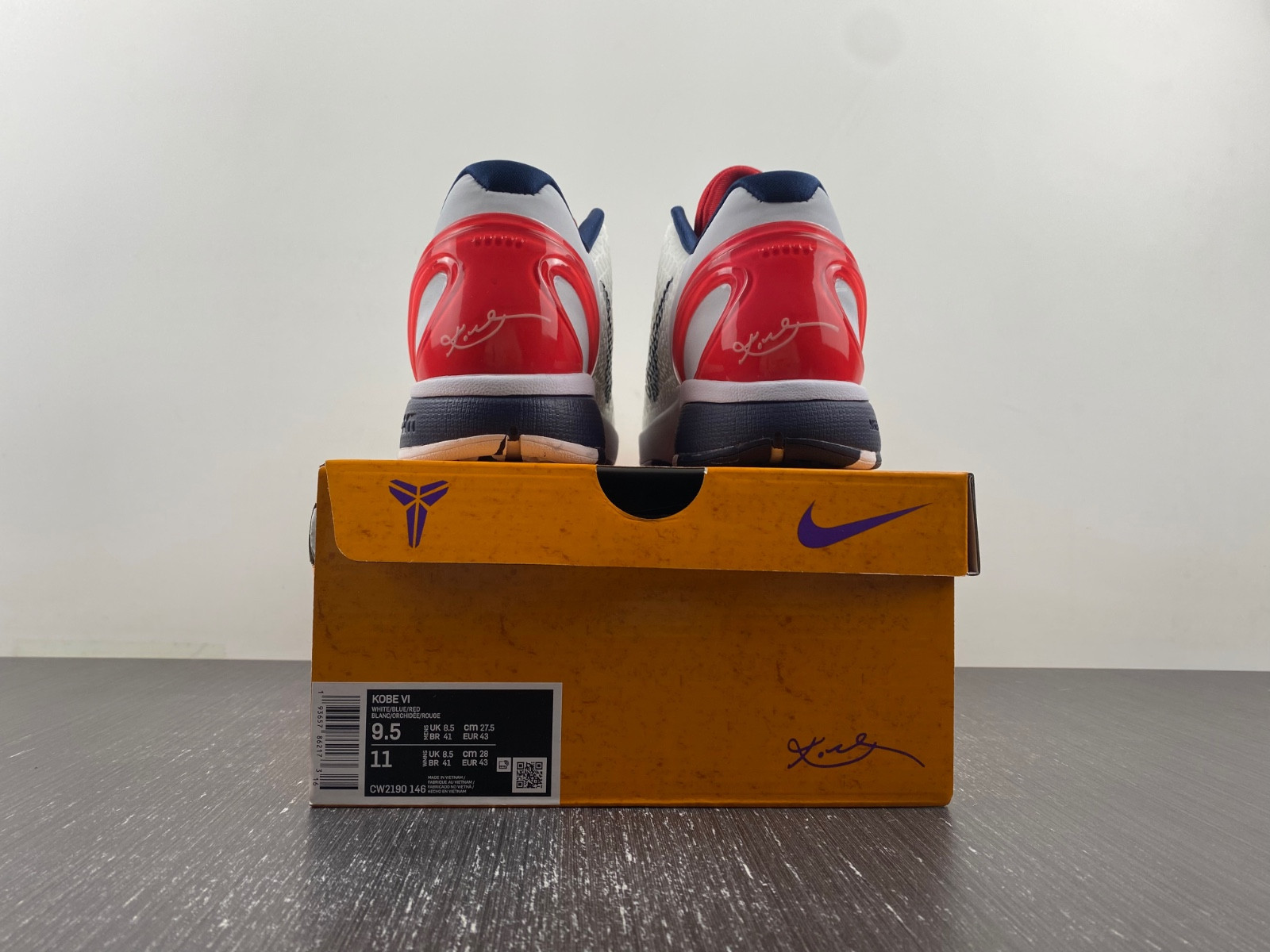 Nike Kobe 6 Protro "Team USA" PE Home White CW2190-146