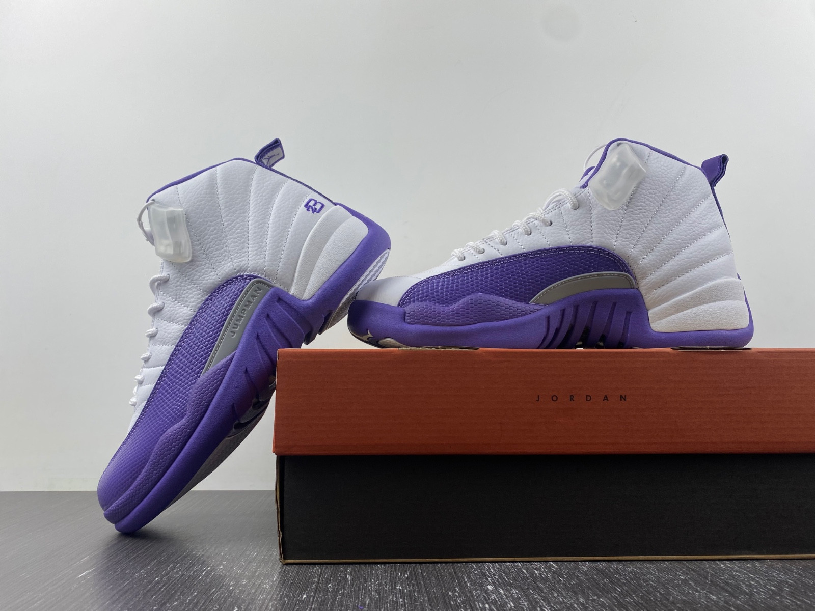 Air Jordan 12 Retro white and purple