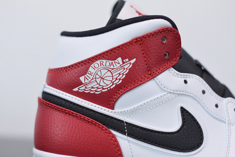 AIR JORDAN 1 MID WHITE BLACK GYM RED 554724-116