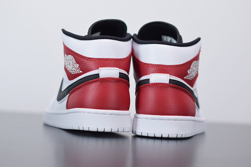 AIR JORDAN 1 MID WHITE BLACK GYM RED 554724-116