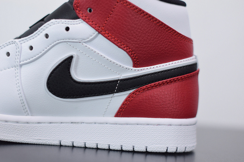 AIR JORDAN 1 MID WHITE BLACK GYM RED 554724-116