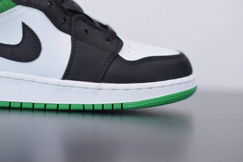 AIR JORDAN 1 MID SE WHITE LASER ORANGE LUCKY GREEN (GS) BQ6931-101