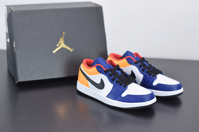 AIR JORDAN 1 LOW BLUE YELLOW ORANGE 553558-123