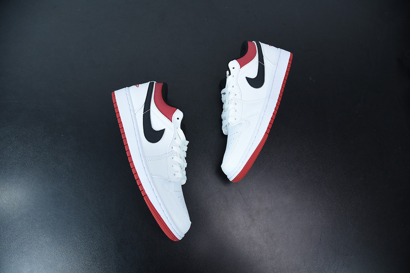 AIR JORDAN 1 LOW WHITE UNIVERSITY RED BLACK 553558-118