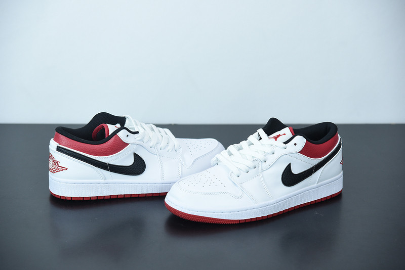 AIR JORDAN 1 LOW WHITE UNIVERSITY RED BLACK 553558-118