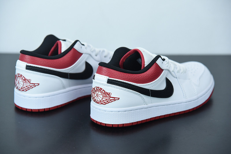 AIR JORDAN 1 LOW WHITE UNIVERSITY RED BLACK 553558-118