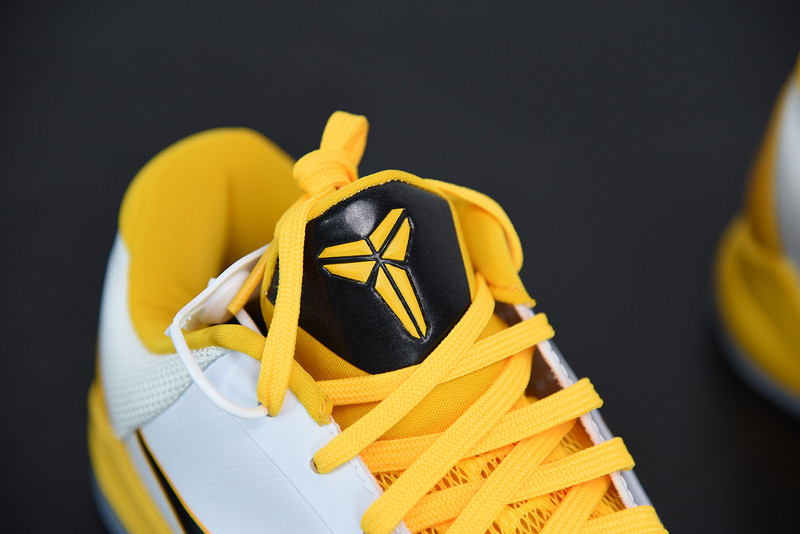 NIKE ZOOM KOBE 5 WHITE BLACK YELLOW 386430-104