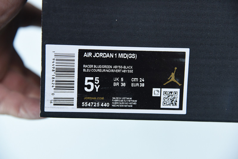 AIR JORDAN 1 MID RACER BLUE GREEN ABYSS 554725-440