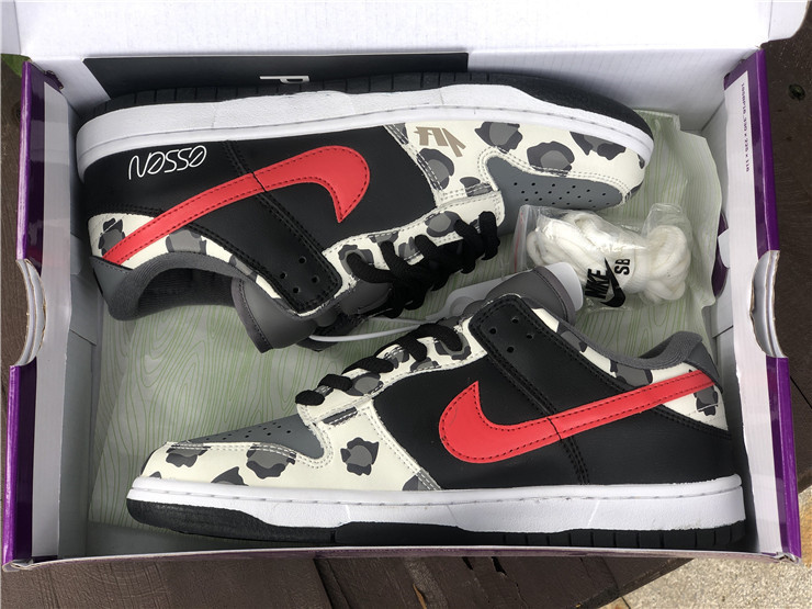 NIKE SB DUNK LOW GREY BLACK UNIVERSITY RED CU1727-006