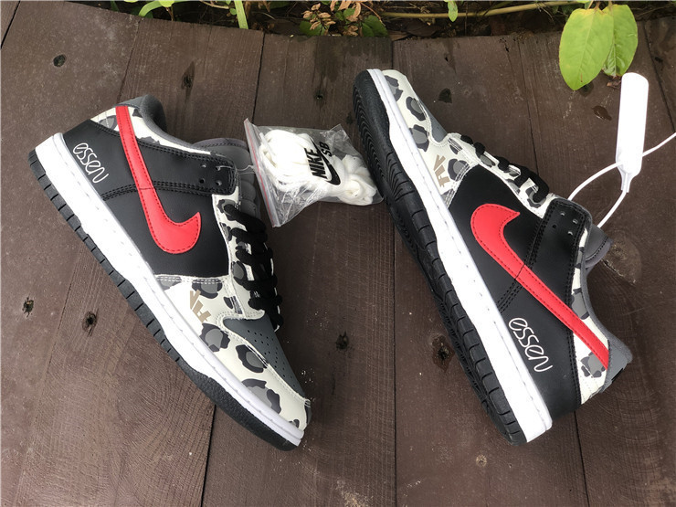 NIKE SB DUNK LOW GREY BLACK UNIVERSITY RED CU1727-006