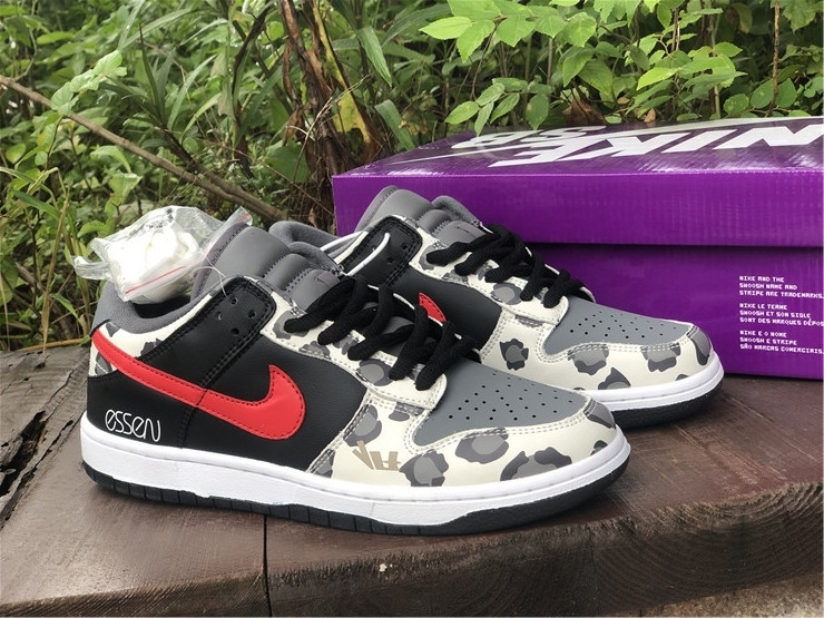 NIKE SB DUNK LOW GREY BLACK UNIVERSITY RED CU1727-006