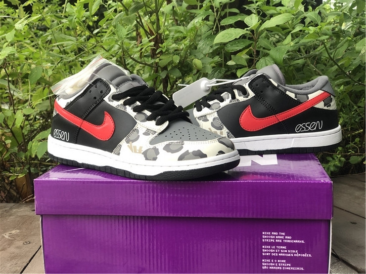 NIKE SB DUNK LOW GREY BLACK UNIVERSITY RED CU1727-006