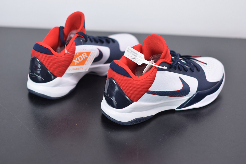 NIKE ZOOM KOBE 5 USA WHITE OBSIDIAN SPORT RED 386430-103