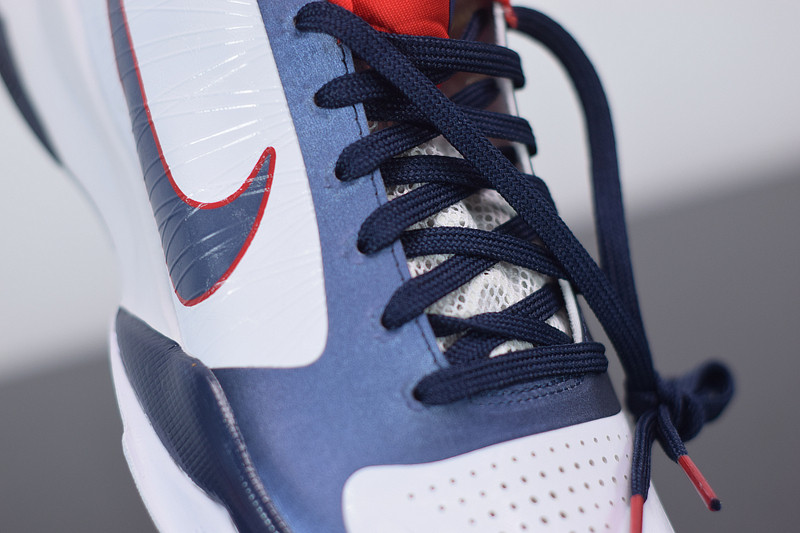 NIKE ZOOM KOBE 5 USA WHITE OBSIDIAN SPORT RED 386430-103