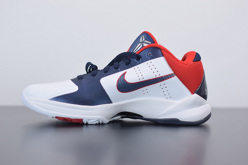 NIKE ZOOM KOBE 5 USA WHITE OBSIDIAN SPORT RED 386430-103