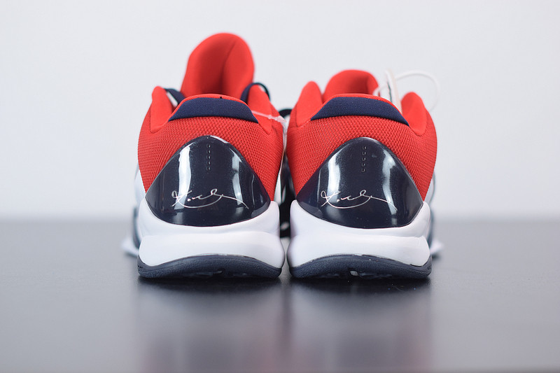 NIKE ZOOM KOBE 5 USA WHITE OBSIDIAN SPORT RED 386430-103