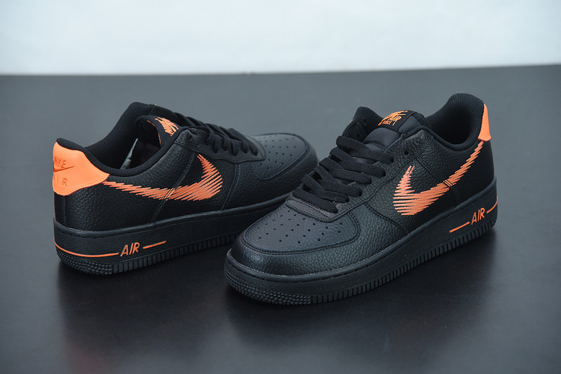 NIKE AIR FORCE 1 LOW ZIG ZAG BLACK ORANGE DN4928-001
