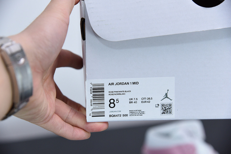 AIR JORDAN 1 MID WHITE PINK BQ6472-500