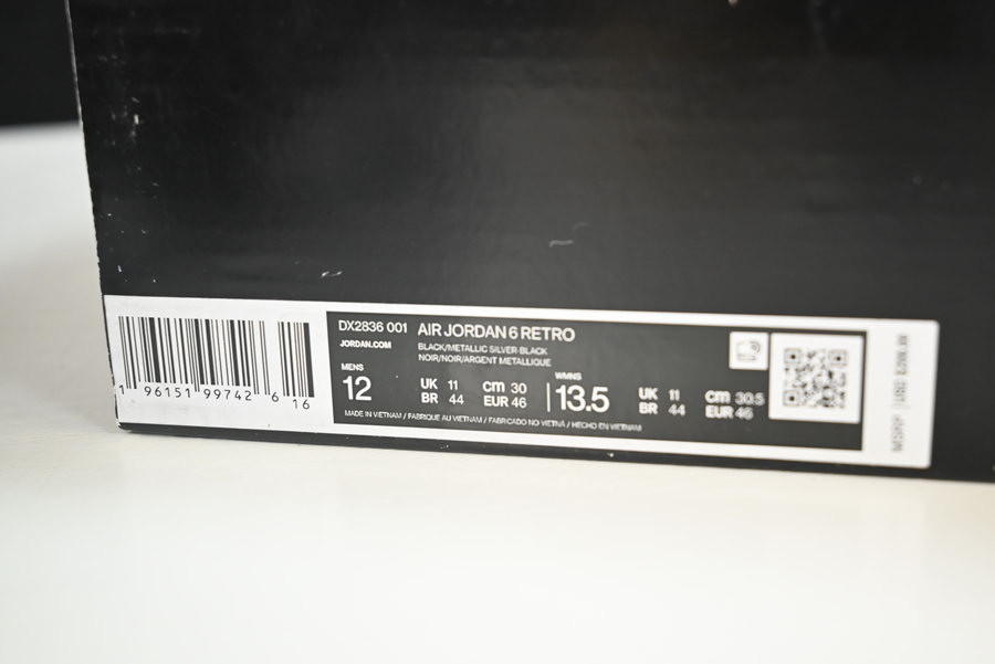 Air Jordan 6 “Metallic Silver DX2836-001