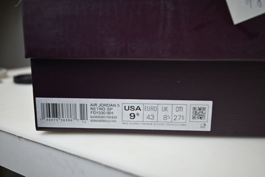 A MA MANIÉRE X AIR JORDAN 5 “BLACK” FD1330-001