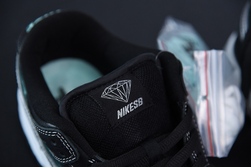 nike sb dunk low black x Di*m*nd supply x co bv1310-001