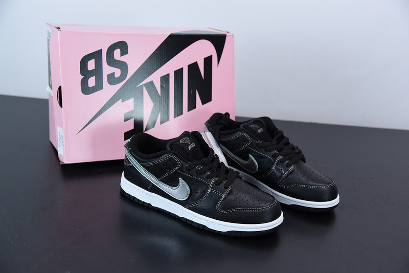 nike sb dunk low black x Di*m*nd supply x co bv1310-001