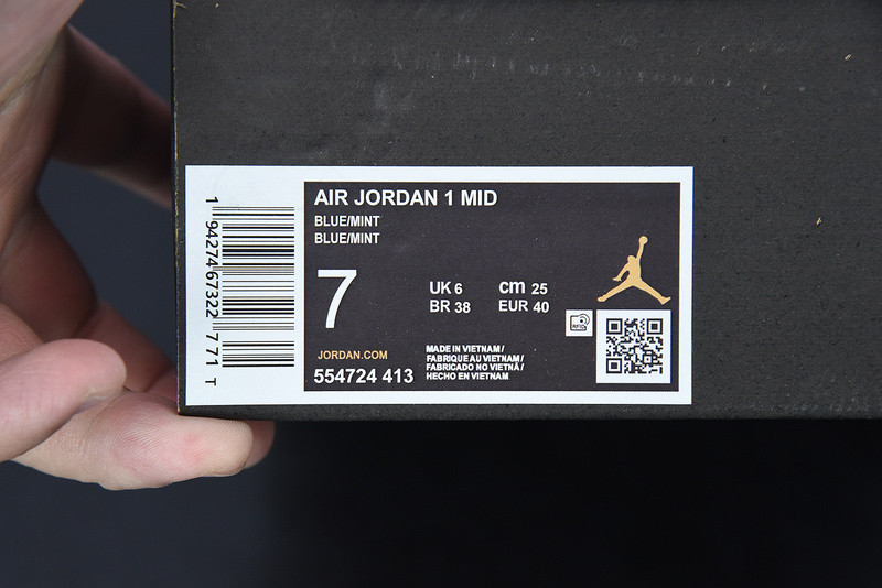 AIR JORDAN 1 MID “BLUE MINT” 554724-413