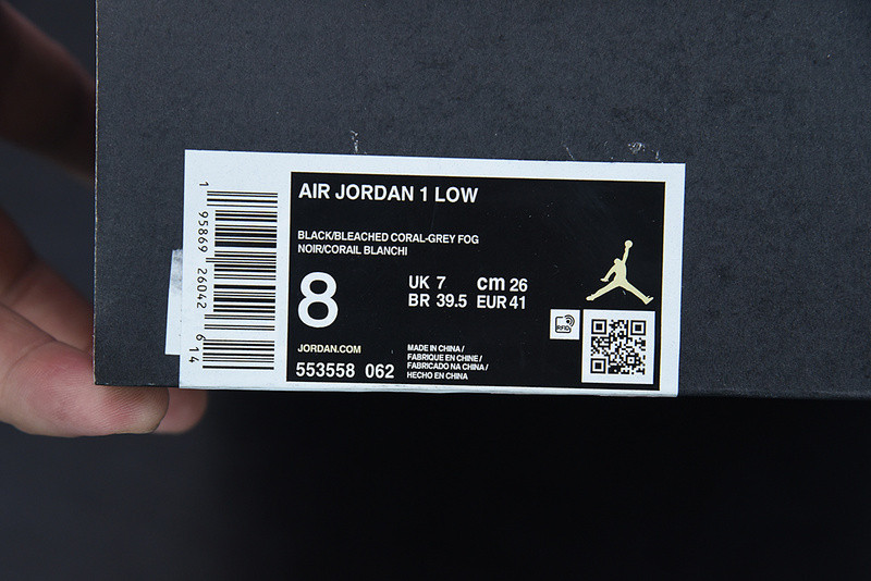 AIR JORDAN 1 LOW WHITE GREY BLACK PINK 553558-062