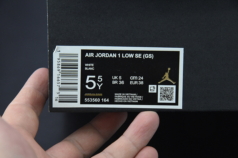 AIR JORDAN 1 LOW GS "WHITE/RED" 553560-164