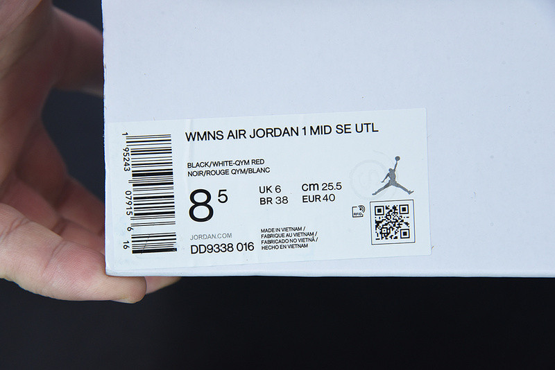 AIR JORDAN 1 MID SE UTILITY BLACK/WHITE-RED DD9338-016