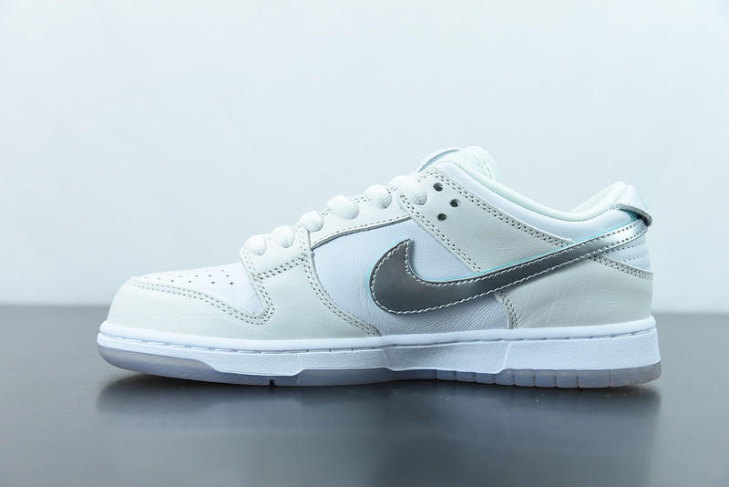 nike sb dunk low Di*m*nd supply co white Di*m*nd bv1310-100