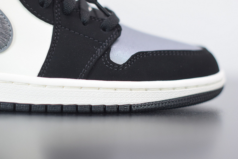 AIR JORDAN 1 MID SATIN GREY TOE 852542-011