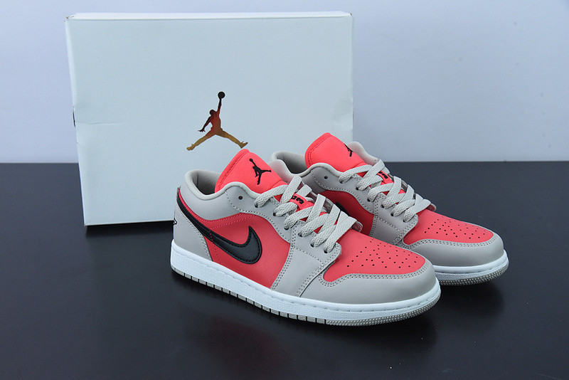 AIR JORDAN 1 RETRO LOW LIGHT IRON ORE SIREN RED DC0774-060