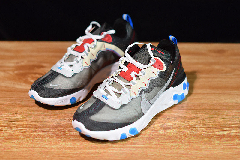 NIKE REACT ELEMENT 87 DARK GREY PHOTO BLUE AQ1090-003