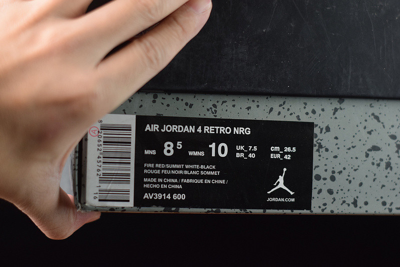 AIR JORDAN 4 RETRO FIRE RED SINGLES DAY 2018 AV3914-600