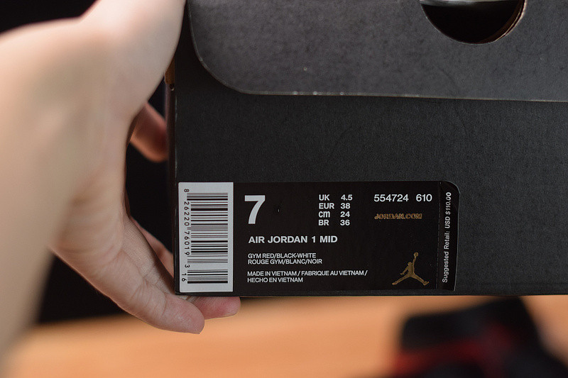 AIR JORDAN 1 MID "GYM RED" 554724-610