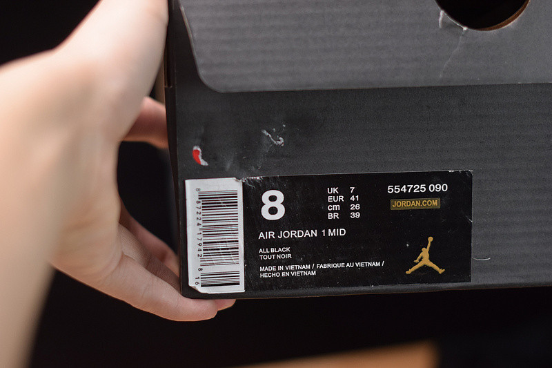 AIR JORDAN 1 MID “DEEP BLACK” 554725-090