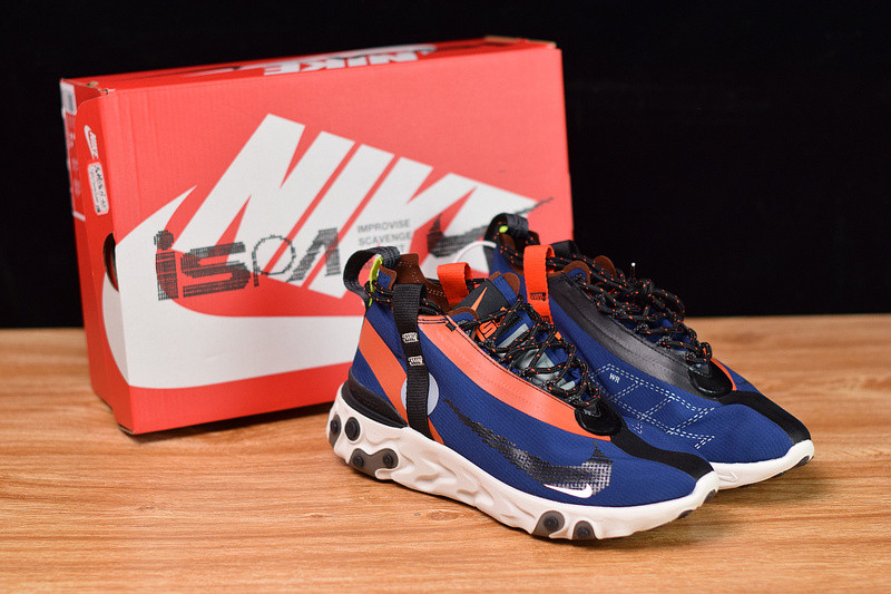 NIKE REACT RUNNERr MID WR ISPA BLUE VOID TEAM ORANGE AT3143-400