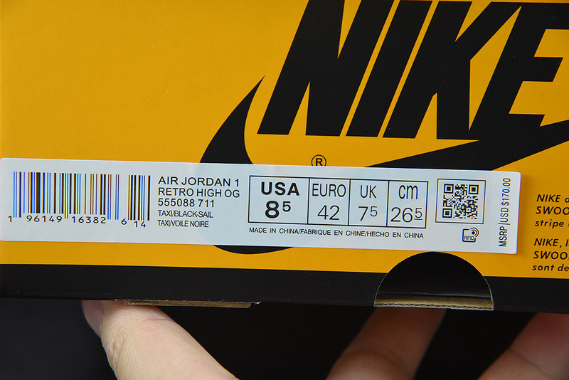 AIR JORDAN 1 HIGH OG “YELLOW TOE” 555088-711