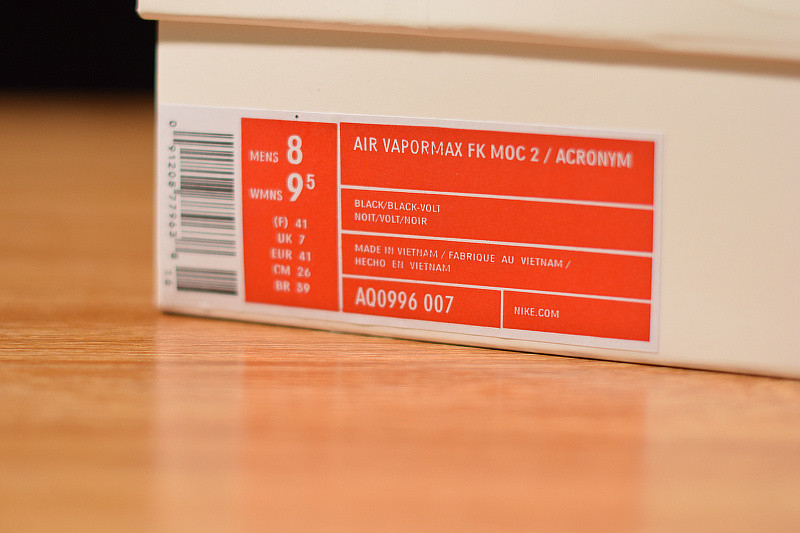 NIKE AIR VAPORMAX FK MOC 2 / ACRONYM AQ0996-007