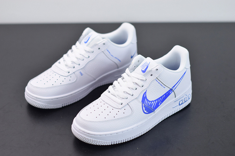 NIKE AIR FORCE 1 LOW “SKETCH” IN WHITE/BLUE CW7581-100