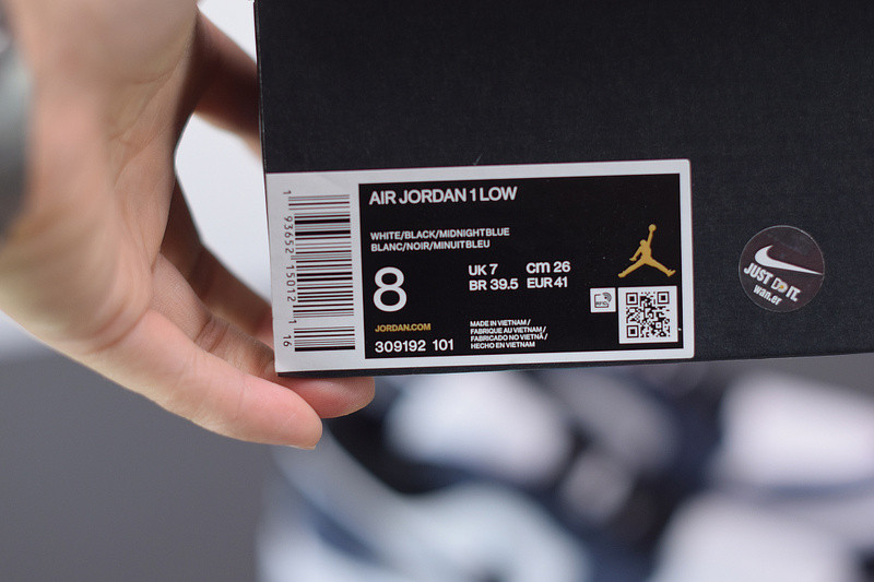 AIR JORDAN 1 LOW RETRO NAVY MIDNIGHT WHITE BLACK 309192-101