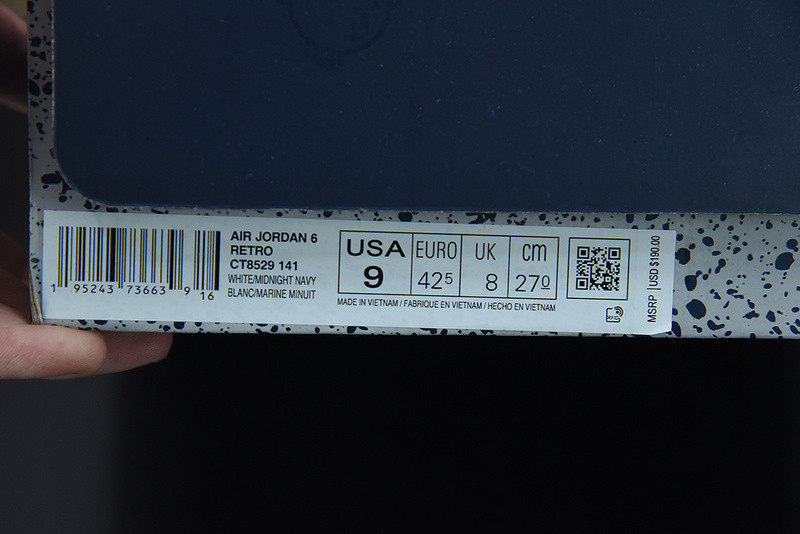 AIR JORDAN 6 “MIDNIGHT NAVY” CT8529-141