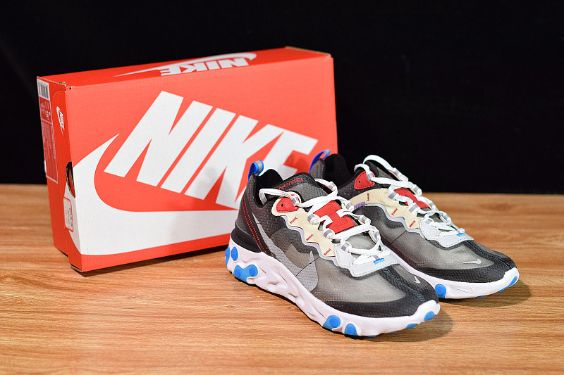 NIKE REACT ELEMENT 87 DARK GREY PHOTO BLUE AQ1090-003