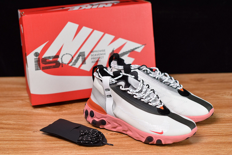 NIKE REACT RUNNERr MID WR ISPA WHITE LIGHT CRIMSON AT3143-100