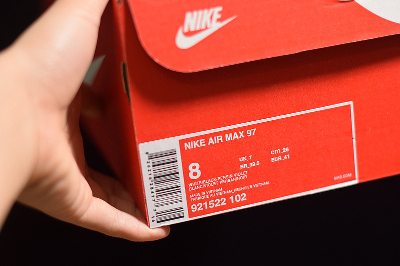 NIKE AIR MAX 97 WHITE BLACK PERSIAN VIOLET (GS) 921522-102