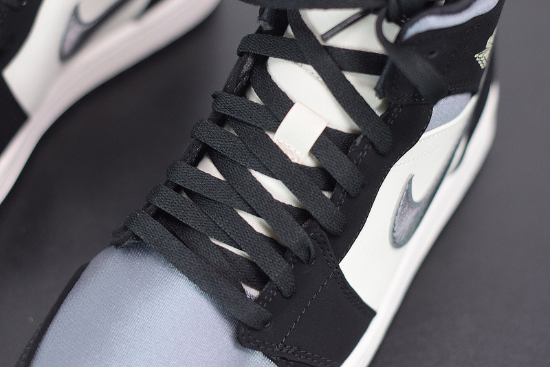 AIR JORDAN 1 MID SATIN GREY TOE 852542-011