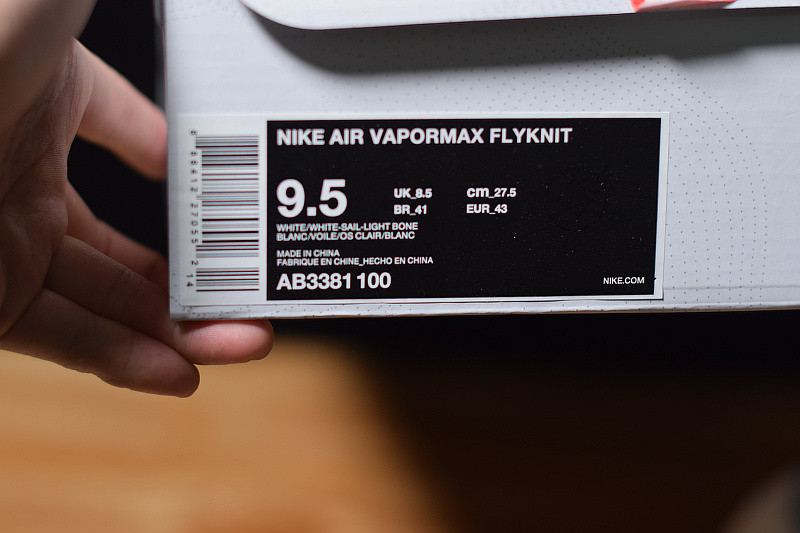 NIKE AIR VAPORMAX FLYKNIT WHITE SAIL LIGHT BONE AB3381-100