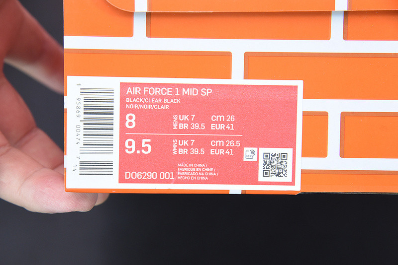 OF AIR FORCE 1 MID BLACK DO6290-001