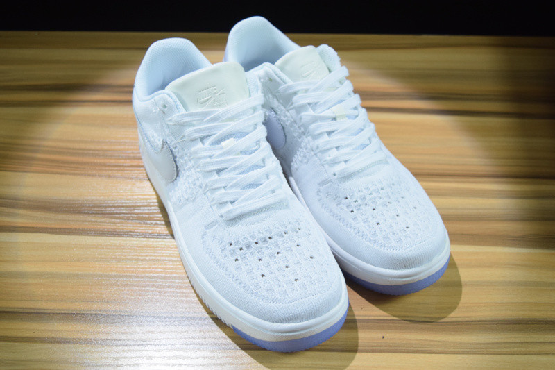 NIKE AIR FORCE 1 ULTRA FLYKNIT LOW "WHITE ICE" 817419-100